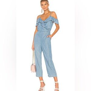 Michael Stars Chambray Ruffle sleeve romper sz m